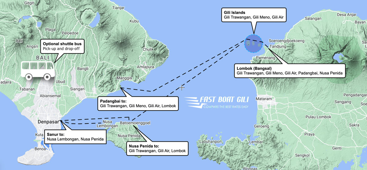 Fast boat from Bali to Nusa Penida